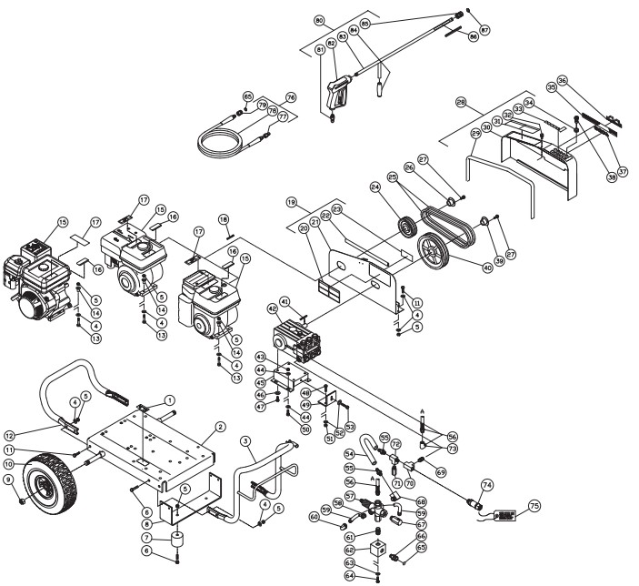 MITM CW-4003-3MGR pressure washer parts and manual